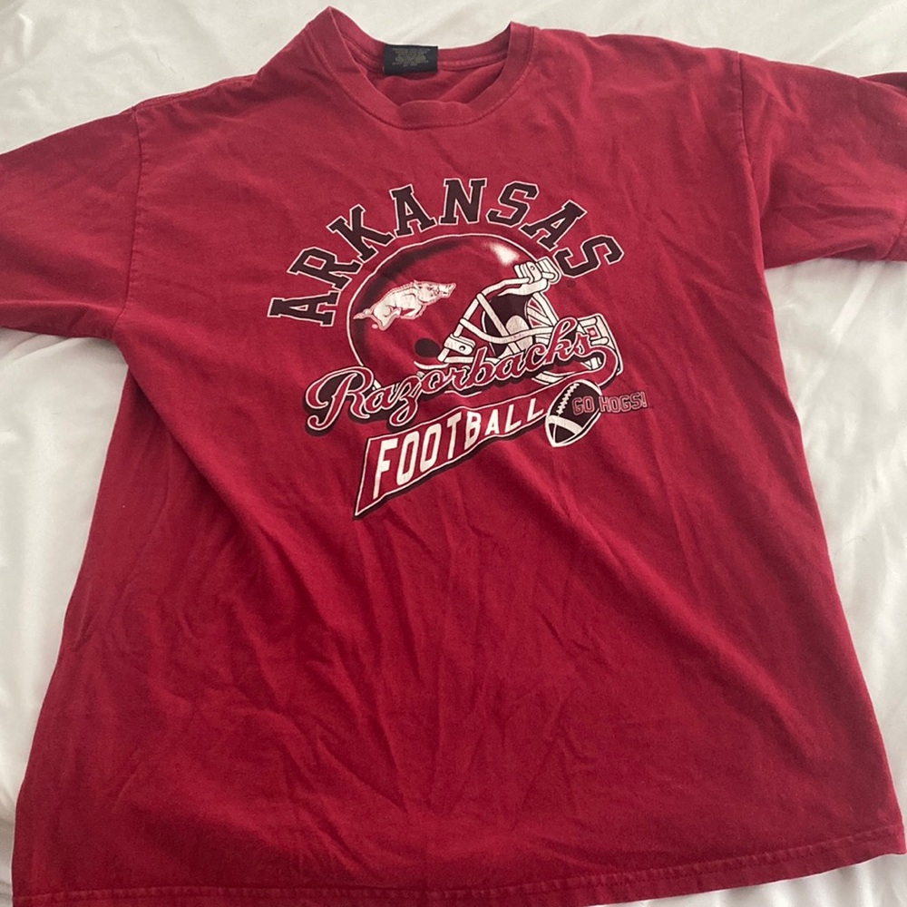 Arkansas Razorbacks football tshirt.